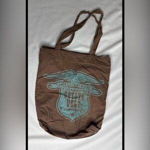 Brown Graphic Tote Bag